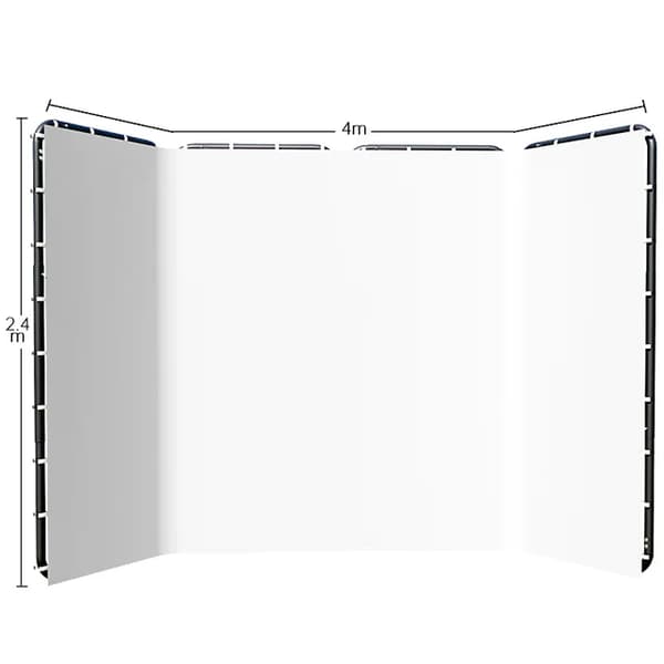 Fotografi bakgrundsställ, justerbar höjd, gröna skärmbakgrunder, 240x400cm Vit