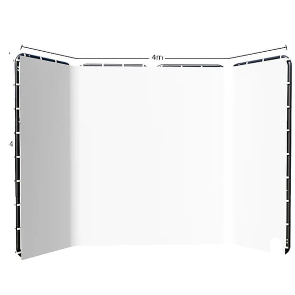 Fotografi bakgrundsställ, justerbar höjd, gröna skärmbakgrunder, 240x400cm Vit