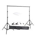 Miniatyrbillede 1 af 2: Baggrundsstøttesystem Kit, 2X3M Grønt Klæde, Teleskopisk Baggrundstativ, 2,6 x 3 M, Med hvidt stof