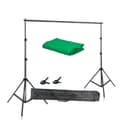 Miniatyrbillede 1 af 2: Baggrundsstøttesystem Kit, 2X3M Grønt Klæde, Teleskopisk Baggrundstativ, 2 x 2 M, med grønt klæde