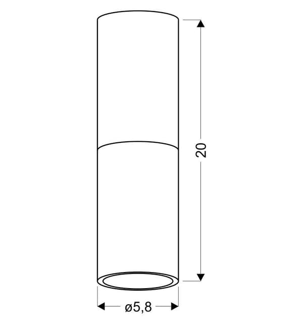 RÖR TAKLAMPA 1X15W GU10 5,8/20 SVART GULD