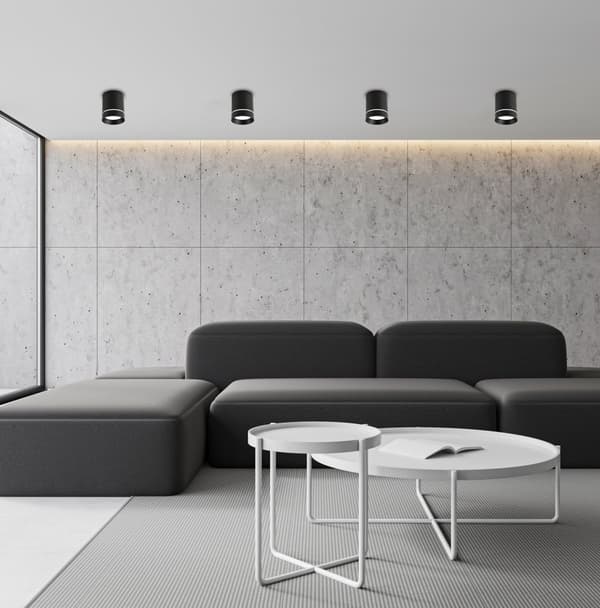 RØR LOFTSLAMPE 1X15W GU10 7,9/12 SORT
