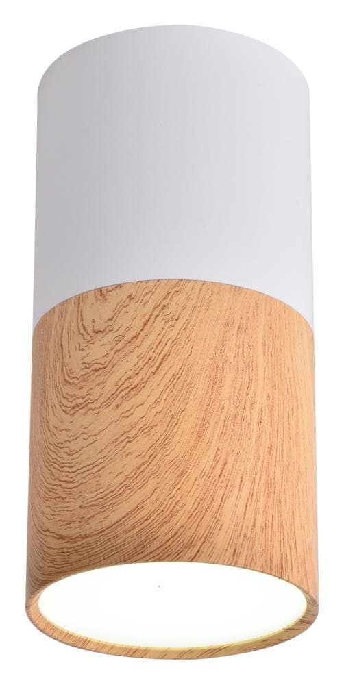 RØR LOFTSLAMPE 1X50W GU10 TRÆ + HVID DIA. 5,8 cm