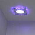 Miniatyrbillede 3 af 5: SSP-22 CH/TR+BL 8W LED 230V RING LED BLÅ loftsøjle loftslampe FAST KVADRAT TRANSPARENT GLAS