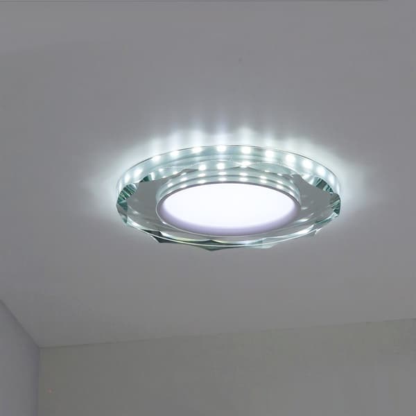 SSP-25 CH/TR+WH 8W LED 230V RING LED VIT takögla taklampa RUNDSKIPAD TRANSPARENT GLAS
