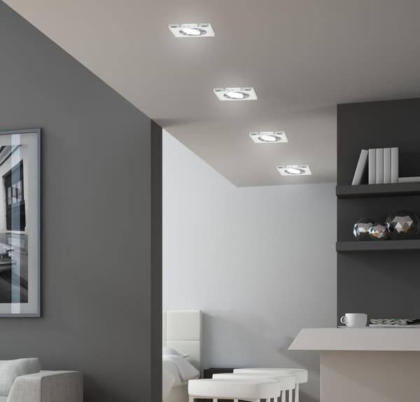 SSU-13 CH/WH MR16 CHROME loftslampe SQUARE loftslampe KLAR GLAS