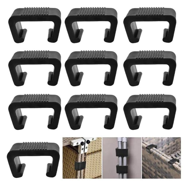 8st Wicker Furniture Clip Väderbeständig Bra Elasticitet Plast Förhindra rörelse Rotting soffklämma för uteplats