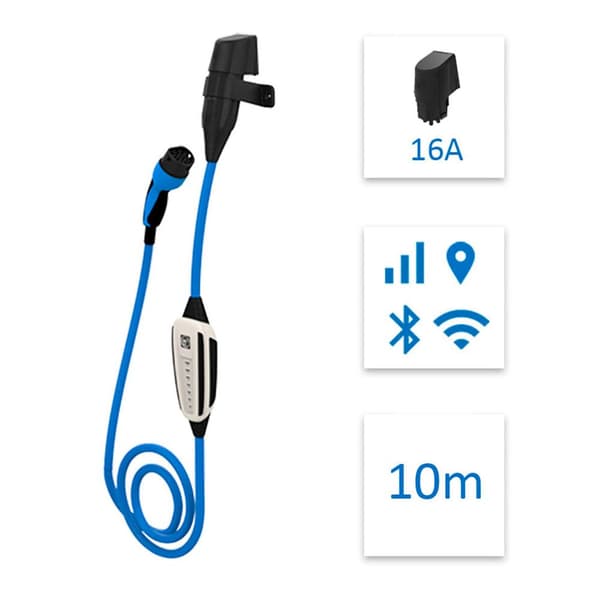 Nrg El Bil Oplader 32a Gsm/gps/sim 5 M Blå