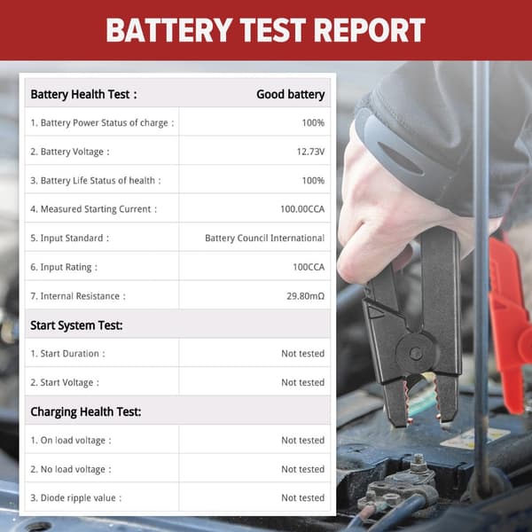 Batteritester, Bluetooth-forbindelse, Kompatibilitet med IOS og Android