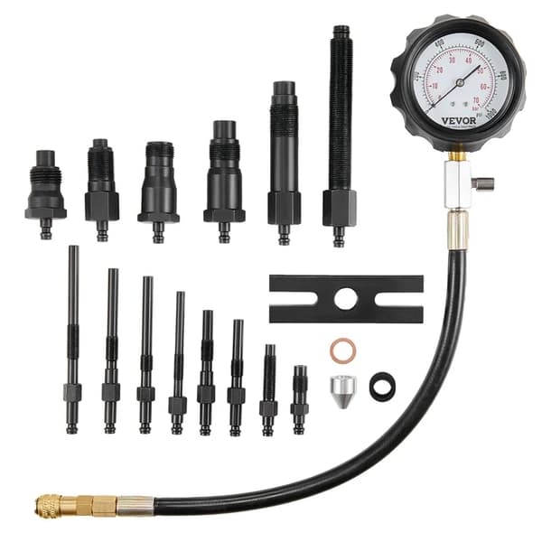 Dieselmotor Kompressionstester, 18 stk. Cylindertrykstest Kit, Dieselinjektor Tester, Til benzin