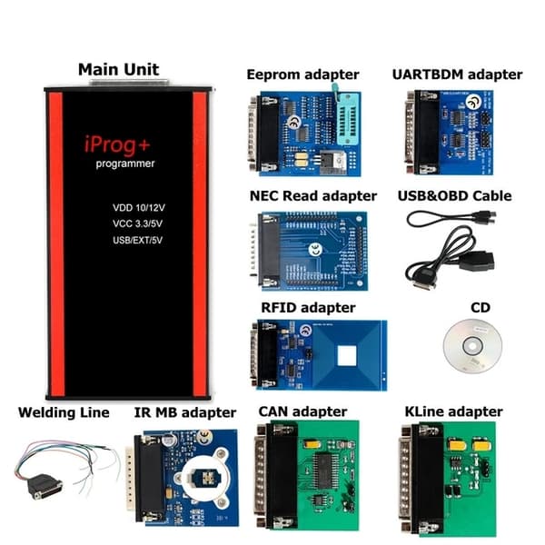 Auto Key Programmer Tool, Fullständigt Set av Adapter, Byt ut Carprog, 7 Adapter