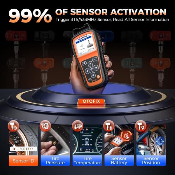 TPMS Programmeringsværktøj, Aktiver Alle Sensor Programmer, Dæktryksovervågning, TPMS VÆRKTØJ