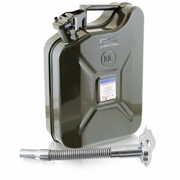 Bituxx 10l metallbeh?llare av st?l med ett set med en solid, l�ckages�ker tratt