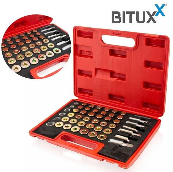 BITUXX Oil Pan Plug Gevind Reparationssæt 114 stk