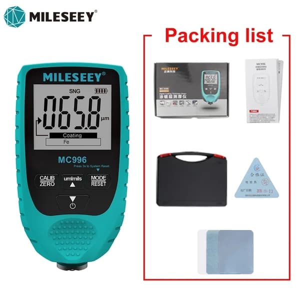 Bilfärg Tjockleksmätare, Noggrann Mätning, Fe & NFe Sond Kit, MC996
