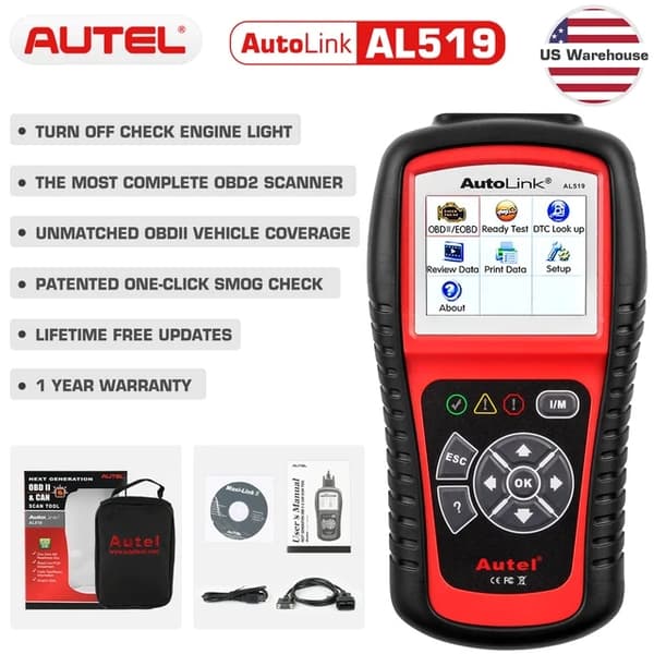 OBD2-skanner, Fullständig OBDII/EOBD Auto Diagnos, Enklicks I/M Beredskapsnyckel, AL519, Polska