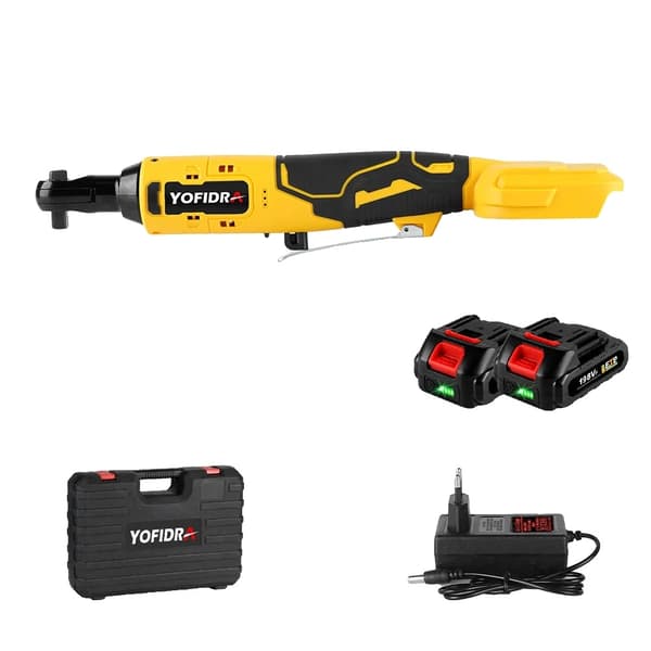 Elektrisk Ratchet Nøgle, 200NM Moment, Genopladelig til Makita 18V Batteri, EU, 2 batteri EU-stik