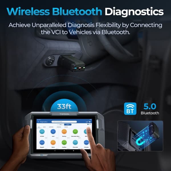 OBD2 Trådløs Scanner, Alle Systemer Bi-Directional Diagnostik, Gratis Opgradering Kontrol, ArtiDiag900 Lite