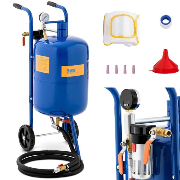 Mobil sifonsandblæser med trykregulering 60-125 psi 40 l