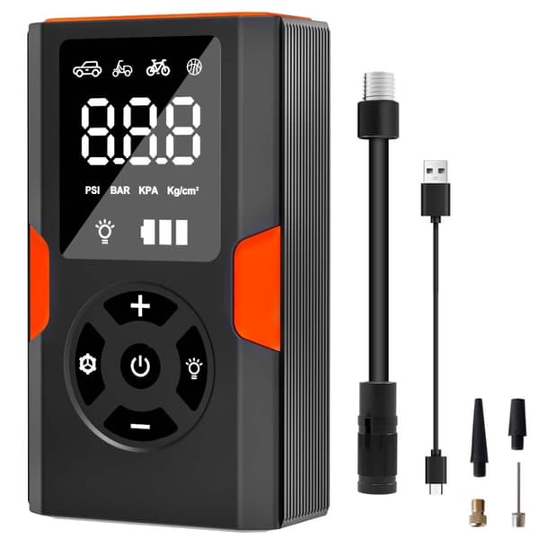 Bærbar Trådløs Dækpumpe, 5000mAh Batteri, Multi-Køretøjs Kompatibilitet,5000mAh