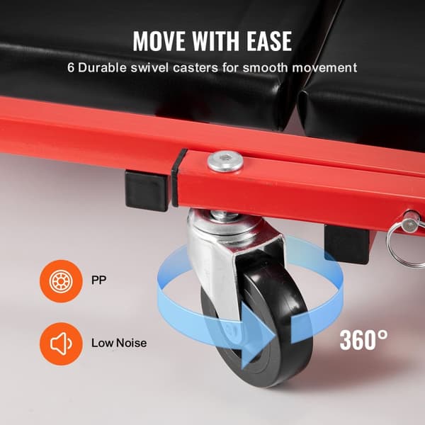 Garage Creeper Stool, Foldbart Design, 6 Glatte Hjul,36 tommer