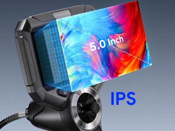 TARKASTUSKAMERA 720° KÄÄNTYVÄLLÄ PÄÄN ENDOSKOOPPILLA 5″ FHD 2MP 1m LED-NÄYTTÖ
