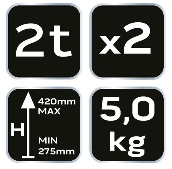 2 t bilstativer, 278-423 mm