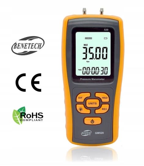 Manometer Differential Digital tryckmätare USB +
