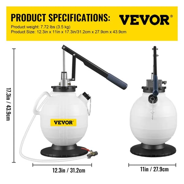 VEVOR Transmission Fluid Pumpe, 7,5 L Kapacitet, Letvægtsdesign,7,5 L