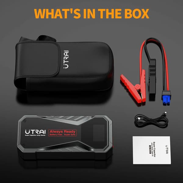 Superkondensator Jump Starter, 1000 A Spidstrøm, Effektiv USB Opladning,JS-X1 1000A