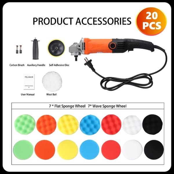 Podofo Pyörivä Kiillotuskone, 1200W Teho, 8800 RPM Nopeus,EU-pistoke