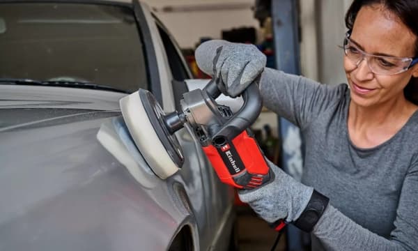 Einhell CC-PO 1100/150 CE, Roterande polermaskin för bilen, 3500 RPM, 1100 W, Svart, Grå, Röd, 2,05 kg, AC