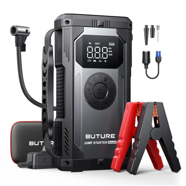 Bærbar Bil Jump Starter, Spidsstrøm, Integreret Luftkompressor,4000A