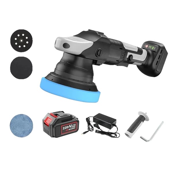 Trådløs bilpolermaskine, 900W effekt, 125MM pladetørrelse,1 Batteri, EU