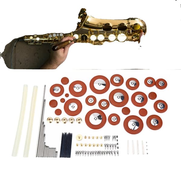 Altsaxofon Reparationsverktyg Set, Högkvalitativa Skruvar, Hållbara Kuddar, Nödvändiga DIY Tillbehör