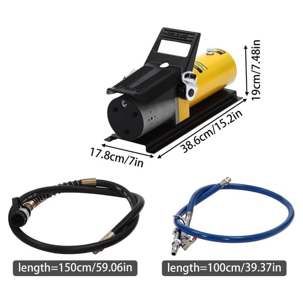 Ilma-hydraulinen pumppu, 10000 PSI ulostulopaine, 690cc säiliökapasiteetti,Keltainen