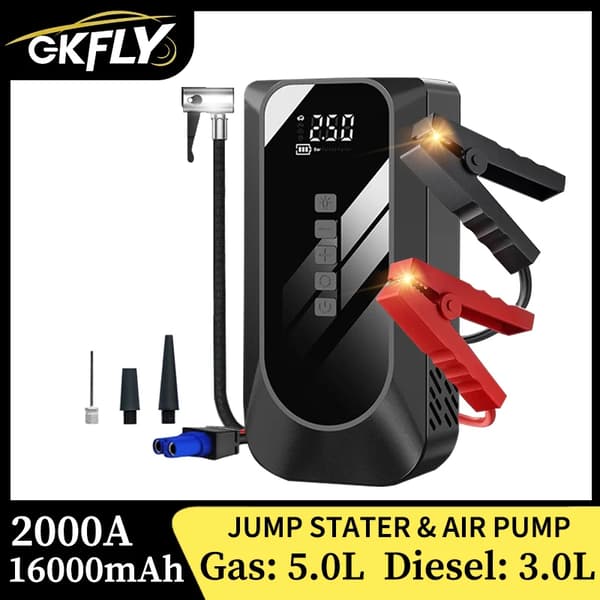 Bilstartare, 2000A toppström, 16000mAh batteri,2000A 16000mAh