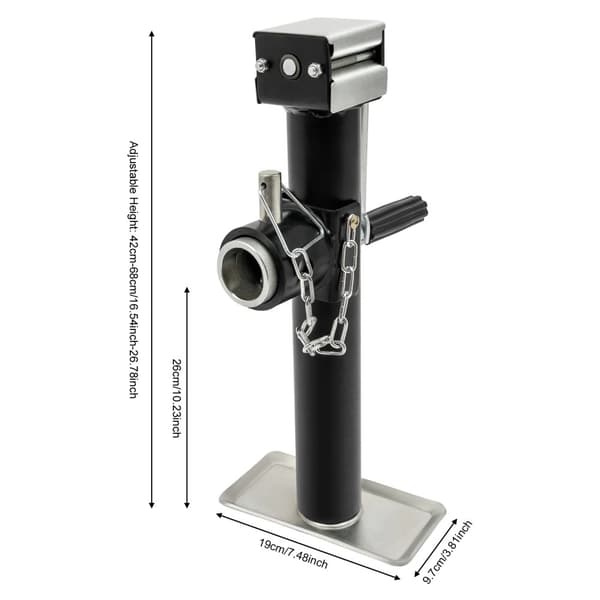 Trailer Jack, 2204,62 lbs belastningsevne, justerbar højde 26 cm,Sort