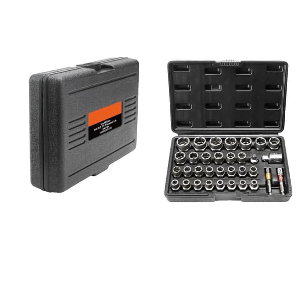 Bolt Extractor Sæt, 29 Stykker, Cr-Mo Materiale, Skridsikker Design,29PCs med etui