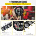 Miniatyrbild 3 av 4: Förgasarsynkroniseringsverktyg, 4 Precisionmätare, Hållbar Konstruktion, Mångsidiga Tillämpningar