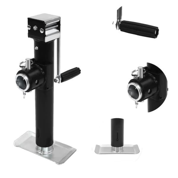 Manuel Trailer Jack, 2000lbs Belastningskapacitet, Justerbar Løftehøjde,Sort, 1 Ton