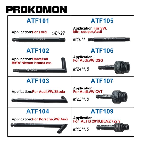 Manuel Transmission Oliepåfyldningssystem, 3L Kapacitet, 8 stk. ATF-adaptere, tilfældig farve
