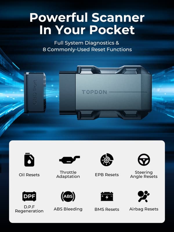 Skanner, Smart Diagnostiskt Verktyg, Bluetooth OBD2 Kodläsare, TopScan Lite