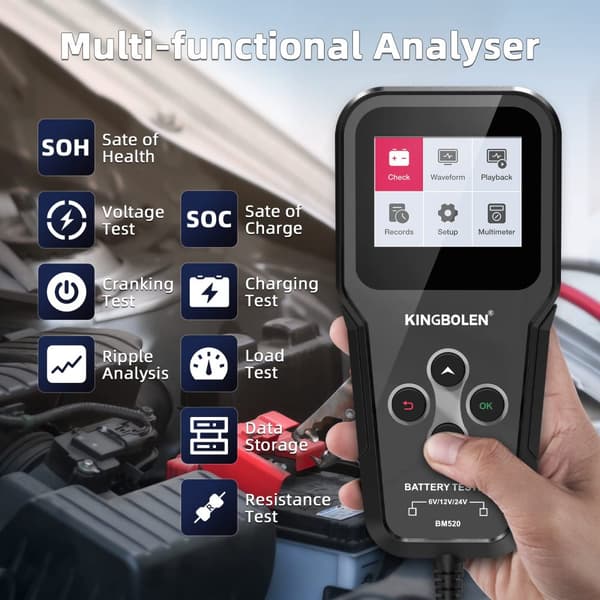 Bilbatteri tester, Test CCA spænding, Analyser intern modstand