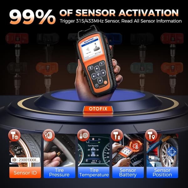 TPMS Programmeringsværktøj, Aktiver Alle Sensor Programmer, Dæktryksovervågning, TPMS VÆRKTØJ