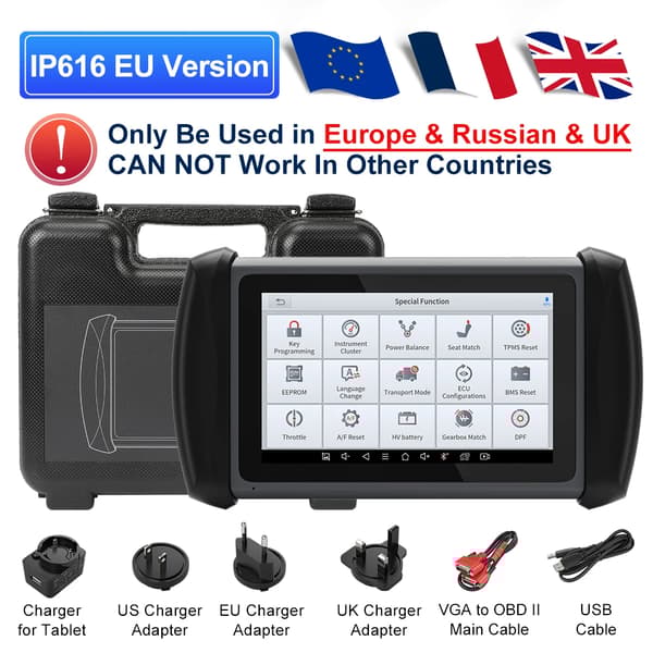 Auton diagnoosityökalut, kattava järjestelmäkattavuus, avainten ohjelmointi, IP616 Eu Version