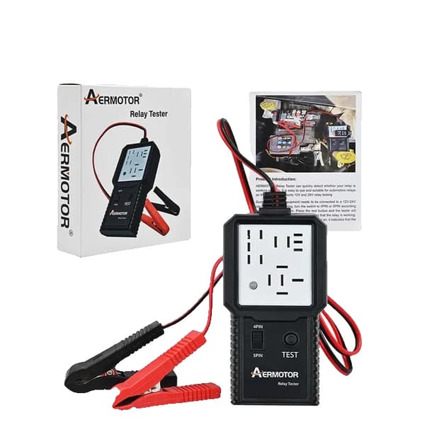 Bilrelätester, 12V/24V Kompatibilitet, Kortslutningsdetektering, Bilrelätester