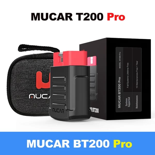 OBD2 Bluetooth Diagnostiikkatyökalu, Täydellinen järjestelmädiagnoosi, Öljyn SAS-nollaus, MUCAR BT200 Pro