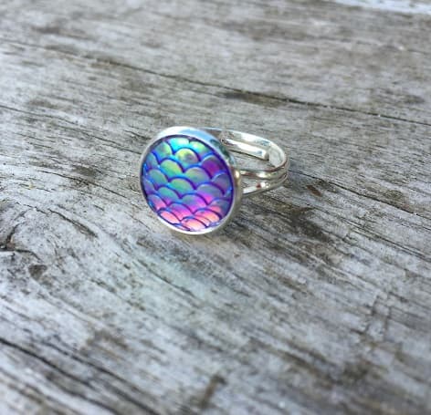 Ring - Sjöjungfru - Drake Fjäll/Ägg - LILA - Dragon scale