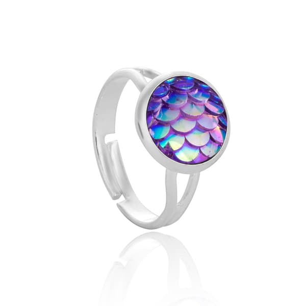 Ring - Sjöjungfru - Drake Fjäll/Ägg - LILA - Dragon scale